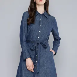 Levis Pure Cotton Chambray Shirt Dress-picture-12
