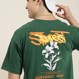 HERE&NOW Men Printed Pure Cotton T-shirt-picture-41