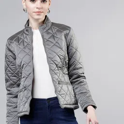 Tokyo Talkies Women Silver-Toned Solid Puffer Jacket-image-63