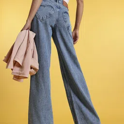 glitchez Women Vintage Vibes Wide Leg Fit Jeans-image-1