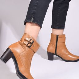 TRYME Women Round-Toe Block-Heeled Regular Boots-picture-8