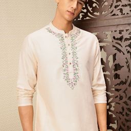 House of Pataudi Floral Embroidered Rozana Kurta-picture-34