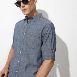The Roadster Lifestyle Co. Men Pure Cotton Denim Casual Shirt-picture-32