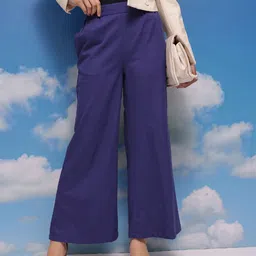 CORSICA Women Cotton Flared Trousers-image-21