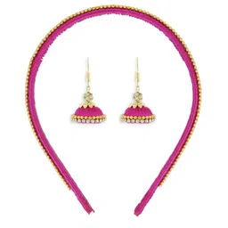 AKSHARA Girls Pink Set of 2 Beaded Hair Accessory Set-picture-38