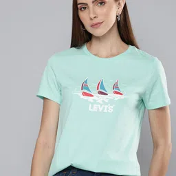 Levis Brand Logo Printed Pure Cotton T-shirt-image-69