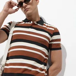 The Roadster Life Co. Horizontal Striped Polo Collar T-shirt-picture-38