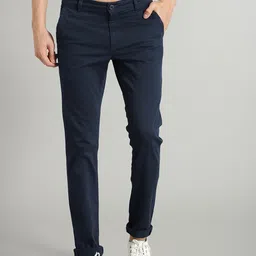 Roadster Men Navy Blue Slim Fit Basic Chinos-image-75