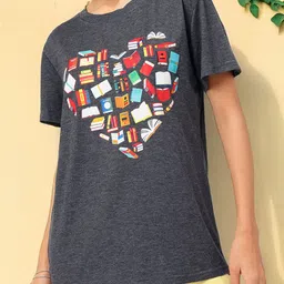 DressBerry Bibliophile Bae Printed Relaxed T-shirt-picture-10