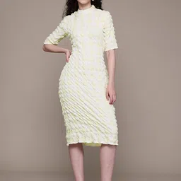 Freehand by The Indian Garage Co Checked Sheath Midi Dress-picture-23