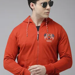 U.S. Polo Assn. Denim Co. Men Red Hooded Brand Logo Sweatshirt-picture-16
