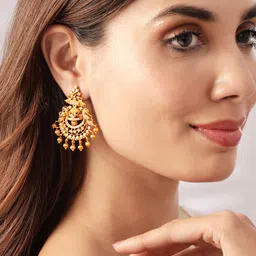 Rubans Gold-Toned Gold-Plated Crescent Shaped Chandbalis-picture-15