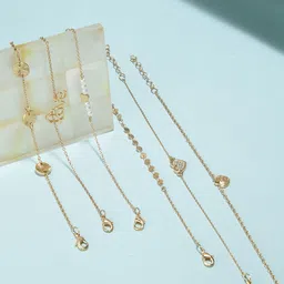 AMI Women Gold Set Of 6 Heart & Love Embellished Bracelets-picture-19