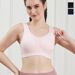 SECRETS BY ZEROKAATA Women Pack of 3 Assorted Solid Lightly Padded Sports Bra-picture-16