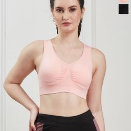 SECRETS BY ZEROKAATA Women Pack of 2 Assorted Solid Lightly Padded Sports Bra-picture-18