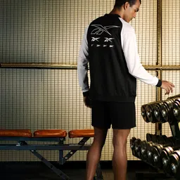 Reebok Men Black & White Training Hustle Sporty Jacket-picture-20