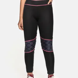 Allen Solly Junior Girls Black & Pink Printed Leggings-image-7