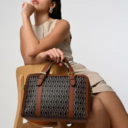 Accessorize Women Colorblock Dorota Monogram Satchel Bag-image-82