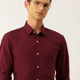Peter England Men Slim Fit Opaque Pure Cotton Formal Shirt-image-25