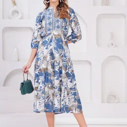 HIGHLIGHT FASHION EXPORT Women Fit & Flare Midi Dress-picture-32