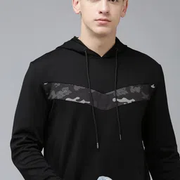 Van Heusen Flex Men Camouflage Striped Hooded Running Sweatshirt-image-51