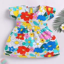 YK X Tinyo Infant Girls Floral Print Fit & Flare Dress-picture-41