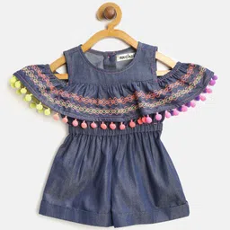 Nauti Nati Girls Navy Blue Embroidered Detail Playsuit-picture-22