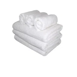 Heelium Set of 6 White Solid 600GSM Quick Absorbent Bamboo Cotton Hand & Bath Towels image 3