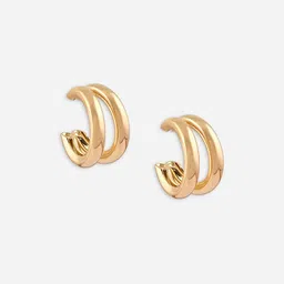 ToniQ Gold-Plated Circular Half Hoop Earrings image 5