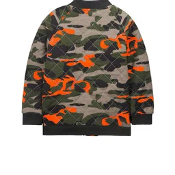 Cherry Crumble Kids Orange Printed Bomber Jacket image 3