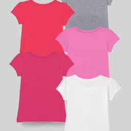 KUCHIPOO Girls Pack Of 5 Graphic Printed T-shirt image 4