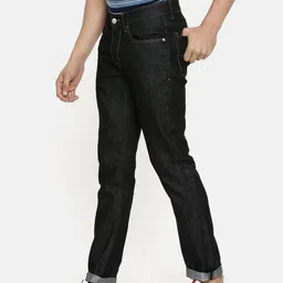 U.S. Polo Assn. Denim Co. Men Black Brandon Slim Tapered Fit Mid-Rise Clean Look Sustainable Jeans image 2