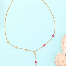Unniyarcha 92.5 Silver Gold-Plated Stone Studded Necklace image 3
