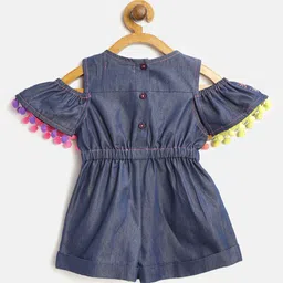 Nauti Nati Girls Navy Blue Embroidered Detail Playsuit image 5