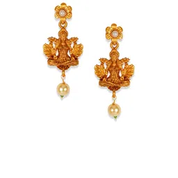 ANIKAS CREATION White Stone Embellished Gold-Plated Maa Laxmi Jewellery Set image 4