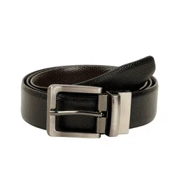 ZEVORA Men Black & Brown Reversible Textured Belt image 4
