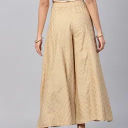 Juniper Women Beige Printed Flared Palazzos image 5