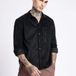 glitchez Oversized Self Design Textured Casual Shirt image 4