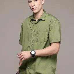 The Roadster Life Co. Solid Relaxed Fit Pure Cotton Casual Shirt image 2