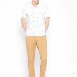 Blackberrys Men Beige Sharp Phoenix Skinny Fit Self Design Chinos image 5