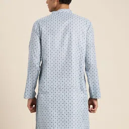 SOJANYA Men Ethnic Motifs Foil Printed Cotton Linen Kurta image 3