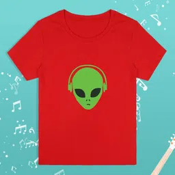 RCPL Bad Monkey Kids Red Alien Printed Slim Fit T-shirt-picture-37