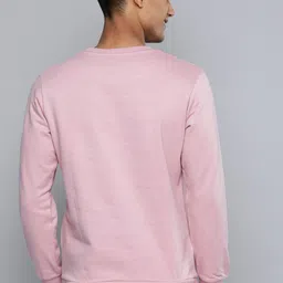 HERE&NOW Men Pink & White Printed Sweatshirt image 4