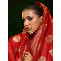 Ruby Raang Studio Traditional Kundan Maharani Design Nose Ring image 1