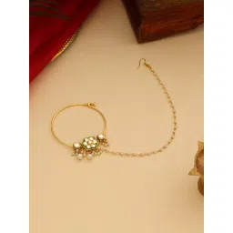 Ruby Raang Studio Traditional Kundan Maharani Design Nose Ring image 2