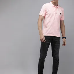U.S. Polo Assn. Pure Cotton Self Striped Polo Collar Slim Fit T-shirt image 5