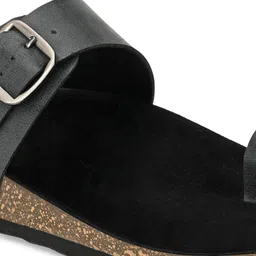 Mast & Harbour Men Black & Brown Solid Flip-Flops image 3