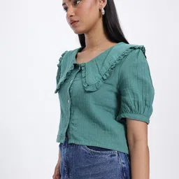 glitchez Edgy Sass Above the Keyboard Frill Detail Shirt Style Top image 5