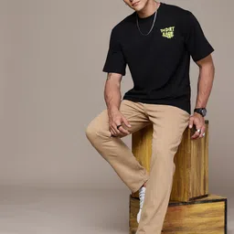 The Roadster Life Co. Printed Drop-Shoulder Sleeves Relaxed Fit T-shirt image 4