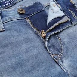 Flying Machine Men Blue Micheal Slim Tapered Fit Mildly Distressed Stretchable Jeans image 5